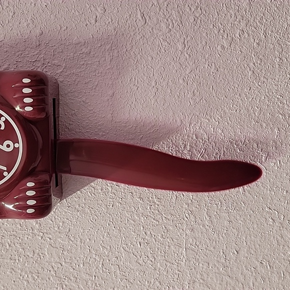 Rare Retired Burgundy Kit Cat Klock Clock - Picture 5 of 6
